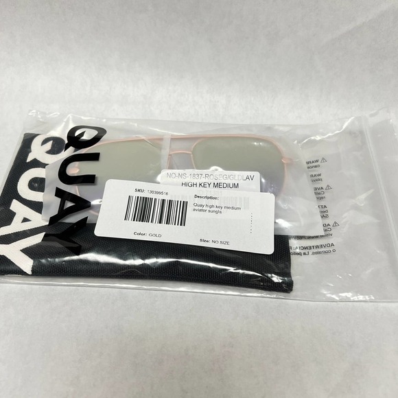 Quay High Key Medium Sunglasses Rose Gold Lavender Fade - Picture 3 of 12